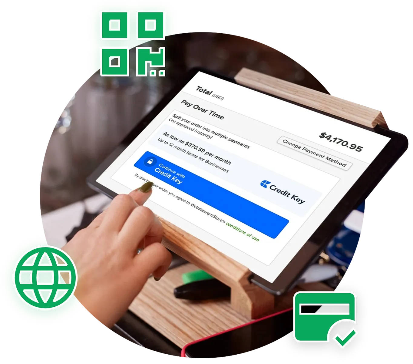 Tablet showing Credit Key full POS integration
